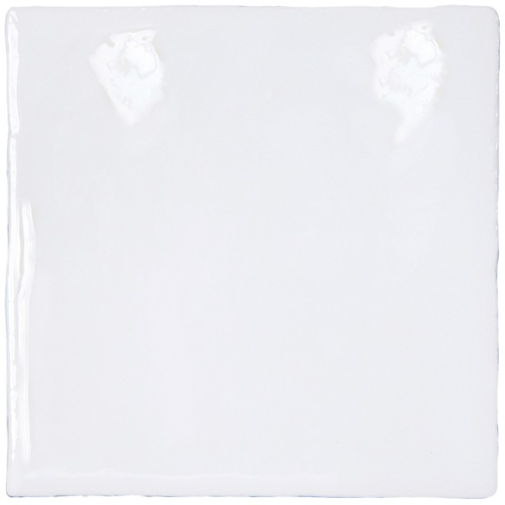Cut out of a bright white gloss square tile