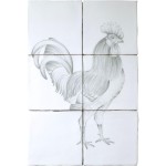 Farmland Birds Cockerel A Panel on Chalk White