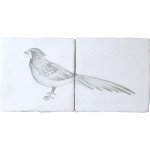 Farmland Birds Pheasant B Panel on Chalk White