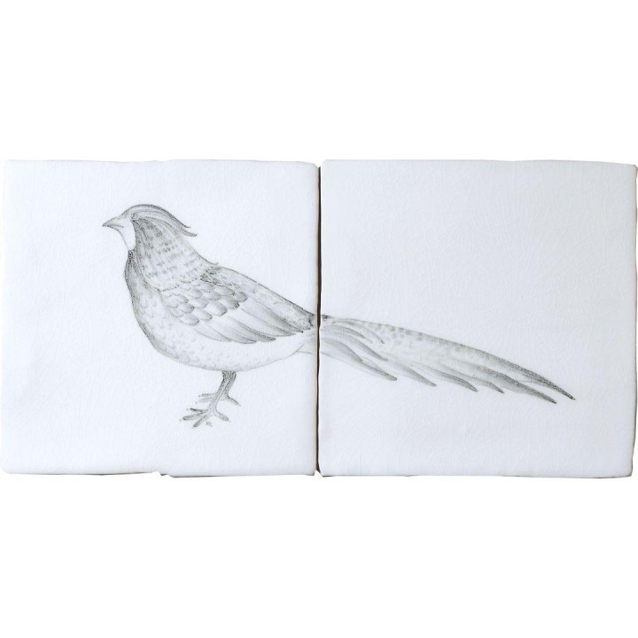 Farmland Birds Pheasant B Panel on Chalk White