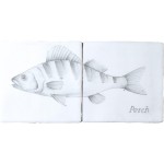 Fish Perch Two tile panel on Chalk White