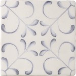 Cut out of decorative pattern tiles with a french vintage feel in a blue shade