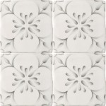 Cut out of four tile panel of decorative pattern tiles with a french vintage feel in a charcoal shade