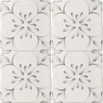 Cut out of four tile panel of decorative pattern tiles with a french vintage feel in a charcoal shade