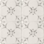 Cut out of four tile panel of decorative pattern tiles with a french vintage feel in a charcoal shade