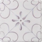 Cut out of decorative pattern tiles with a french vintage feel in a lavender purple shade
