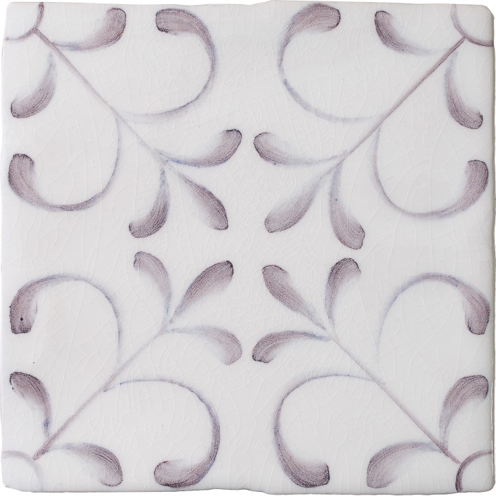 Cut out of decorative pattern tiles with a french vintage feel in a lavender purple shade