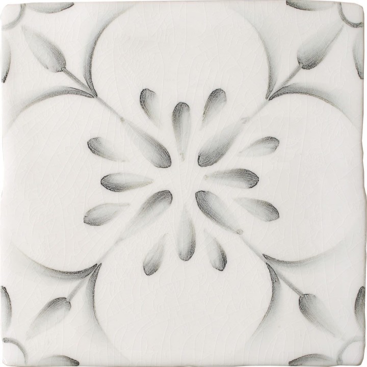 Cut out of decorative pattern tiles with a french vintage feel in a charcoal shade