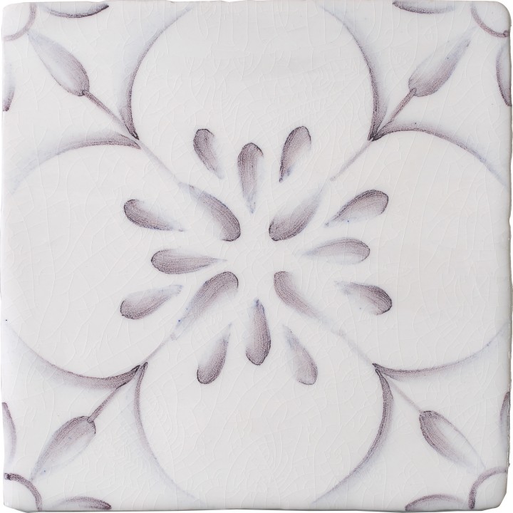 Cut out of decorative pattern tiles with a french vintage feel in a lavender purple shade