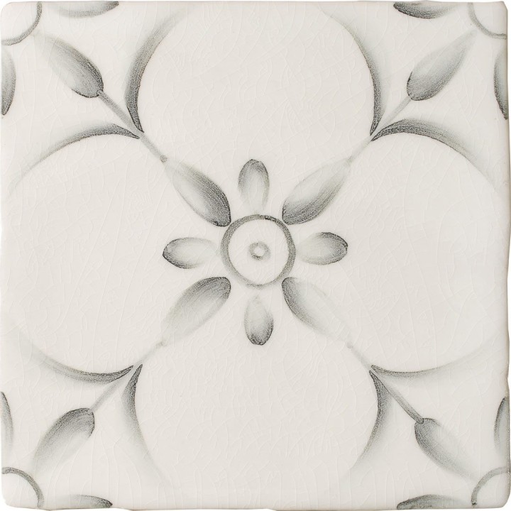Cut out of decorative pattern tiles with a french vintage feel in a charcoal shade