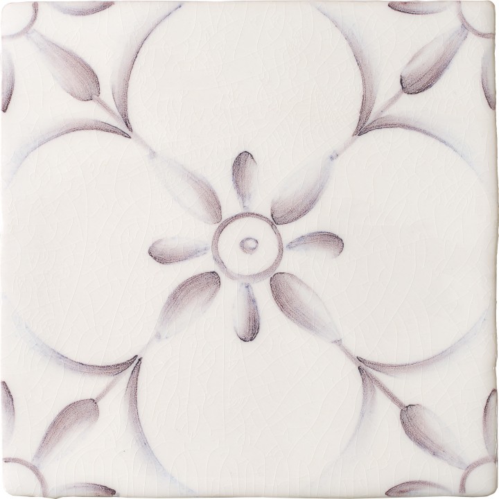 Cut out of decorative pattern tiles with a french vintage feel in a lavender purple shade