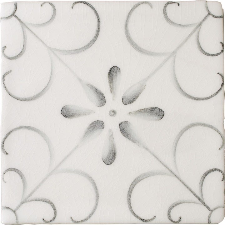 Cut out of decorative pattern tiles with a french vintage feel in a charcoal shade