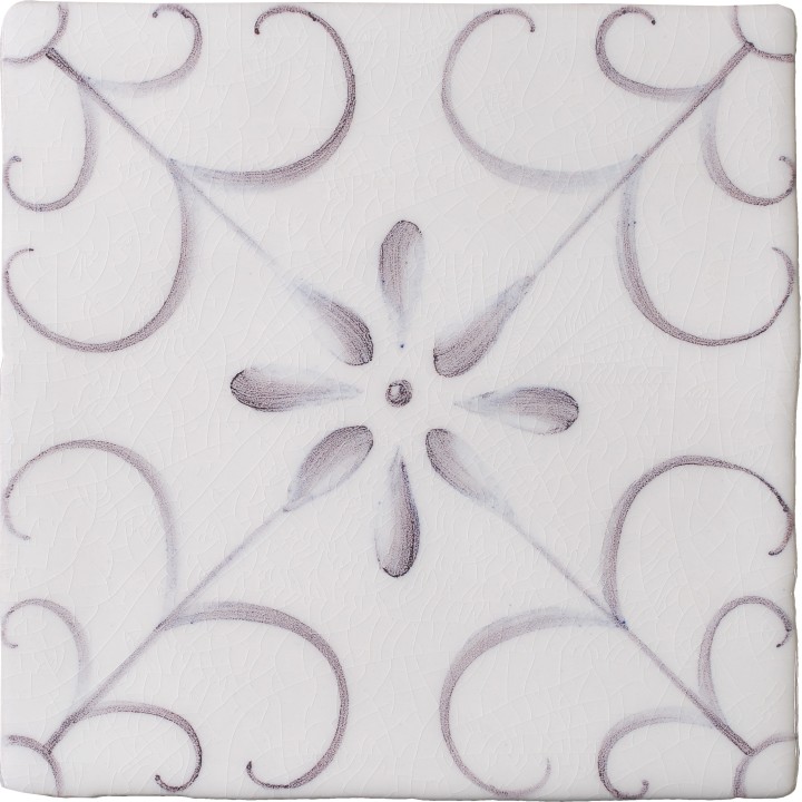 Cut out of decorative pattern tiles with a french vintage feel in a lavender purple shade