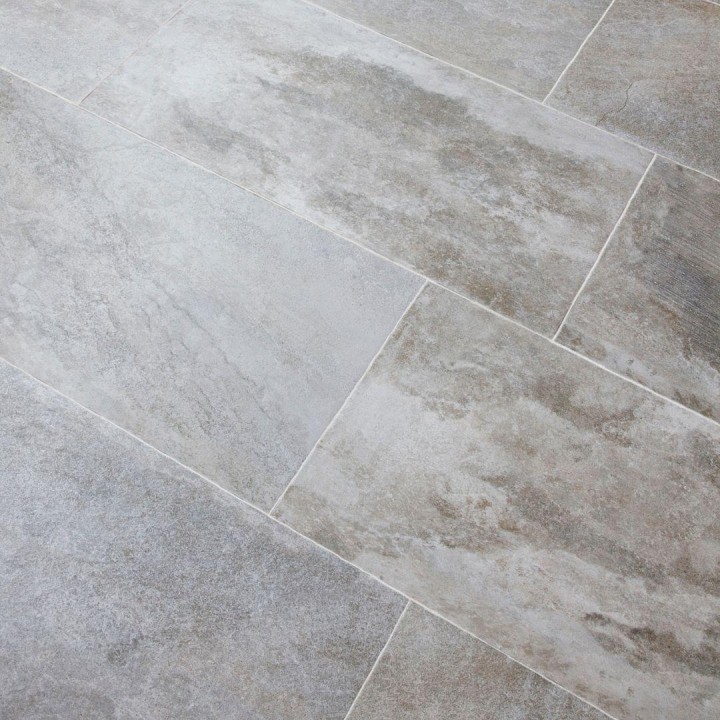 Hill Stone Purbeck Stone grey porcelain floor tiles
