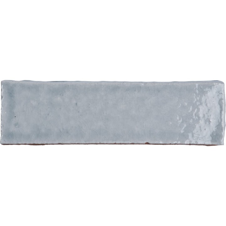 Cut out image of a misty blue skinny brick tile