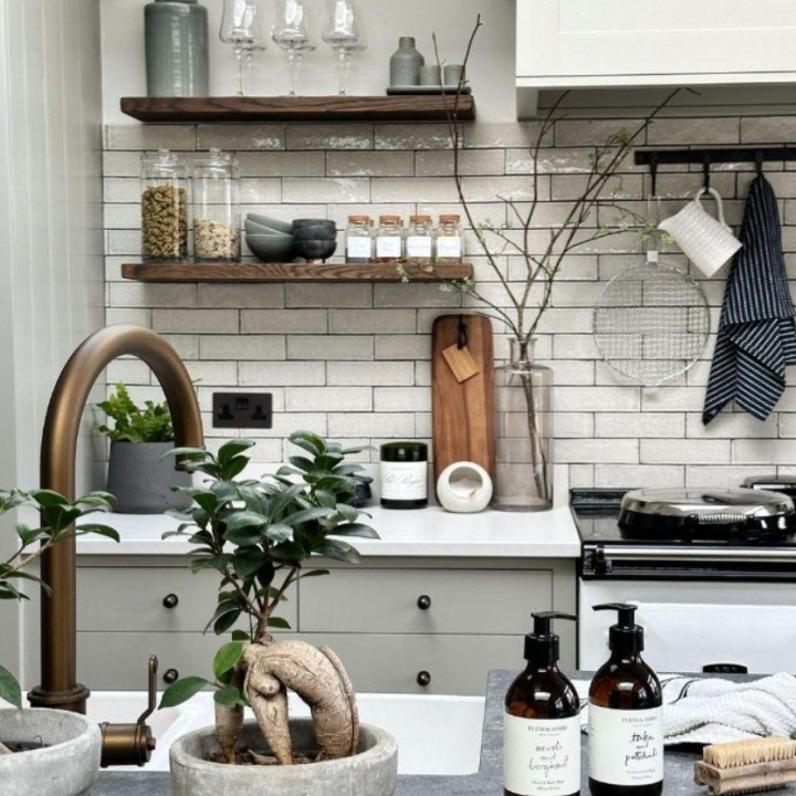 Kennet White Horse white wall tiles in the kitchen of Ross Morris and Ian Brown