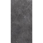 Cut out of rectangle charcoal grey stone effect porcelain floor tile