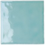 Cut out of a deep teal blue gloss square tile