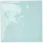 Cut out of a bright pastel blue gloss square tile