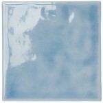 Cut out of a cool blue gloss square tile