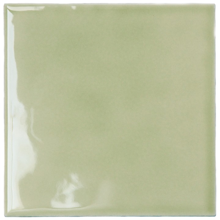 Cut out of a moss green gloss square tile
