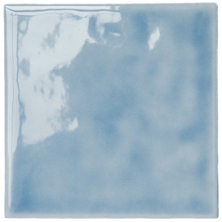Cut out of a cool blue gloss square tile