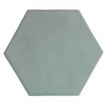 Cut out of a pale green matt hexagon tile