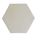 Cut out of a neutral green matt hexagon tile