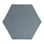 Cut out of a cool grey matt hexagon tile