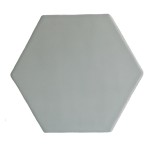 Cut out of a cool green grey matt hexagon tile
