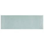 Cut out of a pale blue green gloss long metro brick tile
