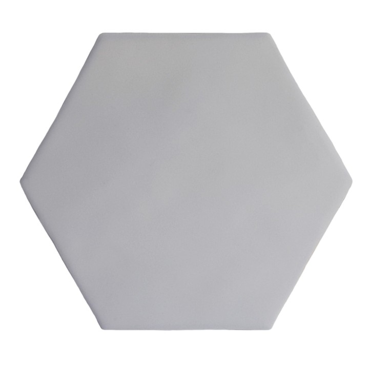 Cut out of a green grey matt hexagon tile