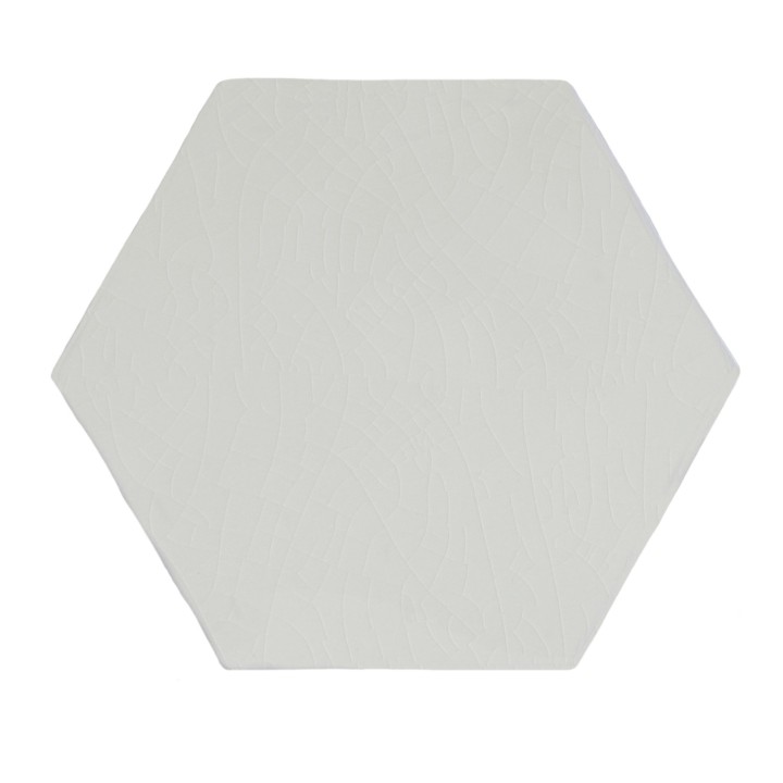 Cut out of a white gloss hexagon tile