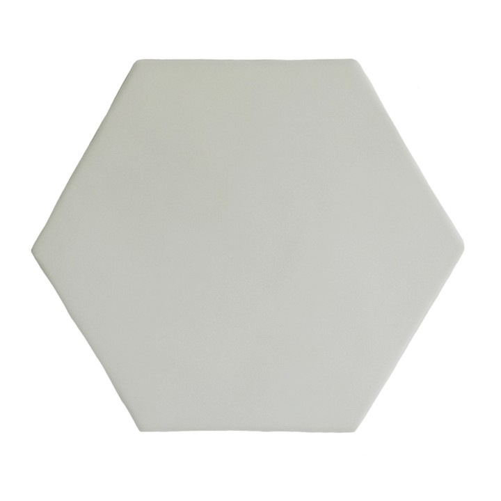 Cut out of a white matt hexagon tile