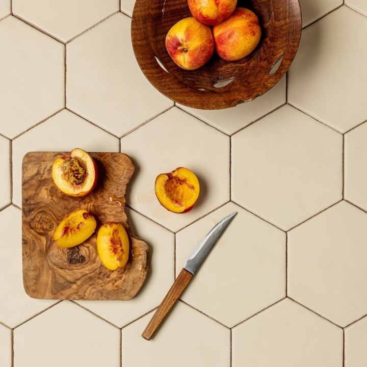 Matts Parchment White Hexagon stylised flatlay