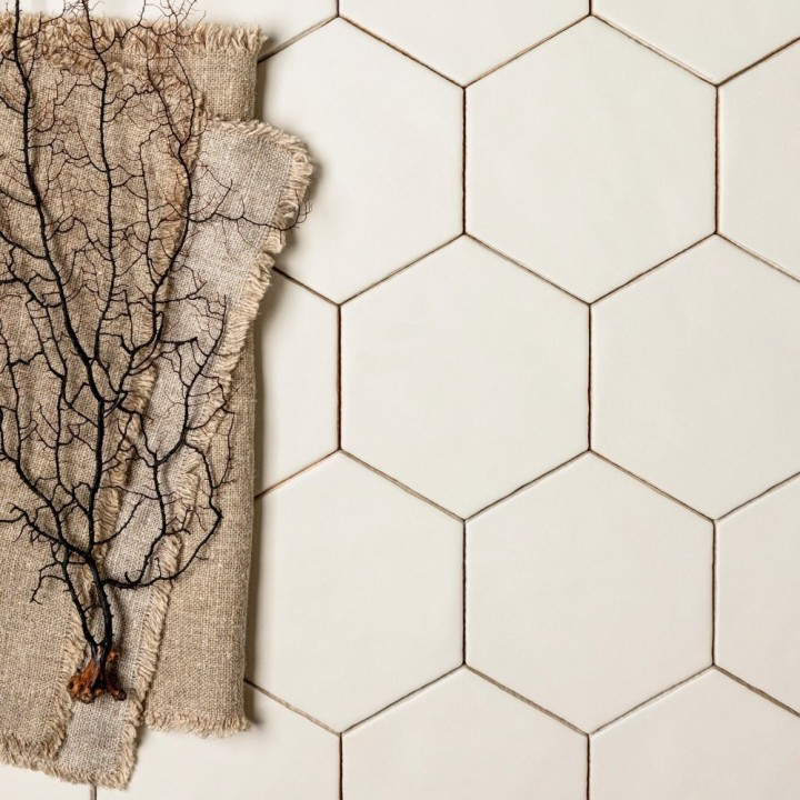 Matts Sky White hexagon stylised flatlay