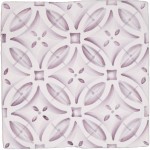 Cut out of a lavender pink pattern tile with circles and squares