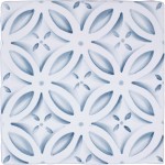 Cut out of blue circle geometric pattern square tile