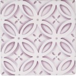 Cut out of lavender pink circle geometric pattern square tile