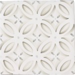 Cut out of sage green circle geometric pattern square tile