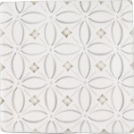 Cut out of sage green diamond geometric pattern square tile