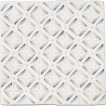 Cut out of sage green square geometric pattern square tile