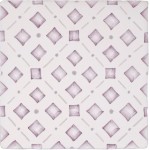 Cut out of a lavender pink square geometric pattern tile