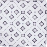 Cut out of a grey square geometric pattern tile