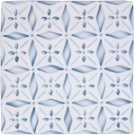 Cut out of a blue diamond geometric pattern tile