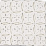 Cut out of a sage green geometric pattern tile