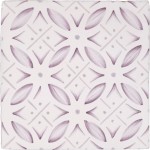 Cut out of a lavender pink circular pattern square tile