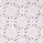 Cut out of a lavender pink circular pattern square tile