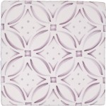 Cut out of a pink lavender circular geometric pattern tile