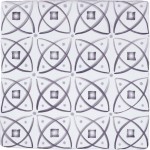 Cut out of grey repeating circles geometric pattern square tile